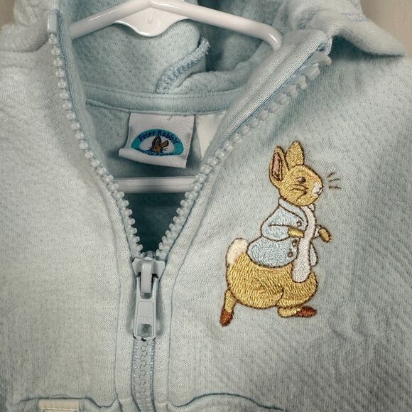 Vintage Peter Rabbit Boys 6-9 Months Full Zip Hood Sweatshirt Jacket Blue - Picture 4 of 5